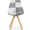 Silla de Comedor - Tapizada en Patchwork Blanco y Negro - Denisse  image 7
