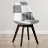 Silla de Comedor - Tapizada en Patchwork Blanco y Negro - Nueva Edición - Sam image 7
