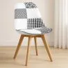 Silla de Comedor - Tapizado en Patchwork Blanco y Negro - Nueva Edición - Sam  image 7
