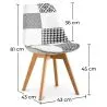Silla de Comedor - Tapizado en Patchwork Blanco y Negro - Nueva Edición - Sam  image 7