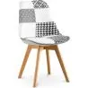 Silla de Comedor - Tapizado en Patchwork Blanco y Negro - Nueva Edición - Sam  image 7