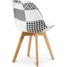 Silla de Comedor - Tapizado en Patchwork Blanco y Negro - Nueva Edición - Sam  image 7