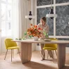Silla de Comedor - Tapizada en Terciopelo - Estilo Escandinavo - Evelyne image 7