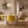Silla de Comedor - Tapizada en Terciopelo - Estilo Escandinavo - Evelyne image 7