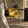 Silla de Comedor - Tapizada en Terciopelo - Estilo Escandinavo - Evelyne image 7