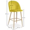 Taburete Tapizado en Terciopelo - Diseño Escandinavo - Evelyne image 7