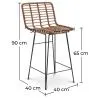 Taburete de Bar de Mimbre - Diseño Boho Bali -65cm - Catori image 7