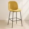 Taburete con Respaldo - Tapizado en Terciopelo - Diseño Retro - Elias image 7