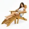 Tumbona con Reposapies - Silla de Jardin de Madera  - Adirondack image 7