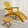 Pack Silla de Exterior  con Reposapiés y Mesa de Exterior y Jardín de Madera  - Alana image 7