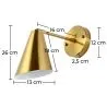 Lámpara Aplique de Pared - Cono Metal - Dorado - Livel  image 7