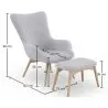 Sillón con Reposapiés - Tapizado en Lino - Huda image 7