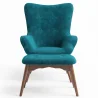 Sillón con Reposapiés - Tapizado en Terciopelo - Estilo Escandinavo - Huda image 7
