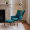 Sillón con Reposapiés - Tapizado en Terciopelo - Estilo Escandinavo - Huda image 7