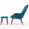 Sillón con Reposapiés - Tapizado en Terciopelo - Estilo Escandinavo - Huda image 7