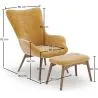 Sillón con Reposapiés - Tapizado en Terciopelo - Estilo Escandinavo - Huda image 7