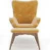 Sillón con Reposapiés - Tapizado en Terciopelo - Estilo Escandinavo - Huda image 7