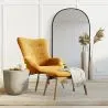 Sillón con Reposapiés - Tapizado en Terciopelo - Estilo Escandinavo - Huda image 7