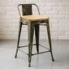 Taburete con Respaldo - Diseño Industrial - Madera y Acero - 60cm - New Edition - Stylix  image 7
