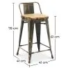 Taburete con Respaldo - Diseño Industrial - Madera y Acero - 60cm - New Edition - Stylix  image 7