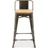Taburete con Respaldo - Diseño Industrial - Madera y Acero - 60cm - New Edition - Stylix  image 7