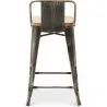 Taburete con Respaldo - Diseño Industrial - Madera y Acero - 60cm - New Edition - Stylix  image 7