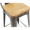 Taburete con Respaldo - Diseño Industrial - Madera y Acero - 60cm - New Edition - Stylix  image 7