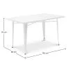 Mesa de Comedor Rectangular - Diseño Industrial - Metal Blanco - Ashi  image 7