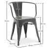 Silla de Comedor con Reposabrazos -  Diseño Industrial - Acero - New Edition- Stylix image 7
