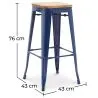 Taburete de Bar - Diseño Industrial - Madera y Acero - 76cm - New Edition - Stylix  image 7