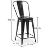 Taburete de Bar con Respaldo - Diseño Industrial - 60cm - New Edition - Stylix  image 7