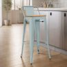 Taburete de Bar con Respaldo - Diseño Industrial - Madera y Acero - 76cm - New Edition - Stylix image 7