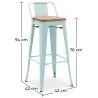 Taburete de Bar con Respaldo - Diseño Industrial - Madera y Acero - 76cm - New Edition - Stylix image 7