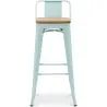Taburete de Bar con Respaldo - Diseño Industrial - Madera y Acero - 76cm - New Edition - Stylix image 7