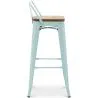 Taburete de Bar con Respaldo - Diseño Industrial - Madera y Acero - 76cm - New Edition - Stylix image 7
