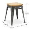 Taburete Diseño Industrial - Madera y Acero - 45cm - New Edition - Stylix  image 7