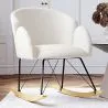 Sillón Mecedora con reposabrazos - Tapizado en Tela Bouclé - Freia image 7