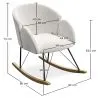 Sillón Mecedora con reposabrazos - Tapizado en Tela Bouclé - Freia image 7