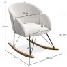 Sillón Mecedora con reposabrazos - Tapizado en Tela Bouclé - Freia image 7