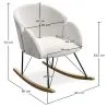 Sillón Mecedora con reposabrazos - Tapizado en Tela Bouclé - Freia image 7