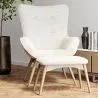 Sillón con Reposapiés - Tapizado en Tela Bouclé - Huda image 7