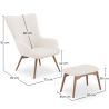 Sillón con Reposapiés - Tapizado en Tela Bouclé - Huda image 7