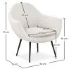 Sillón con Reposabrazos - Tapizado en Tela Bouclé - Eila image 7