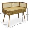 Mesa de Escritorio Diseño Cannage en Madera Natural - Oka image 7