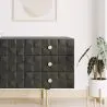 Aparador Negro de diseño Vintage en Madera y Metal - Huisu image 7