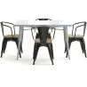 Pack Mesa de Comedor y 4 Sillas de Comedor con Reposabrazos Diseño Industrial - New Edition- Bistrot Stylix image 7