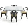 Pack Mesa de Comedor y 4 Sillas de Comedor con Reposabrazos Diseño Industrial - New Edition- Bistrot Stylix image 7