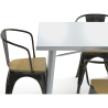 Pack Mesa de Comedor y 4 Sillas de Comedor con Reposabrazos Diseño Industrial - New Edition- Bistrot Stylix image 7