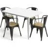 Pack Mesa de Comedor y 4 Sillas de Comedor con Reposabrazos Diseño Industrial - New Edition- Bistrot Stylix image 7