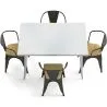 Pack Mesa de Comedor y 4 Sillas de Comedor con Reposabrazos Diseño Industrial - New Edition- Bistrot Stylix image 7